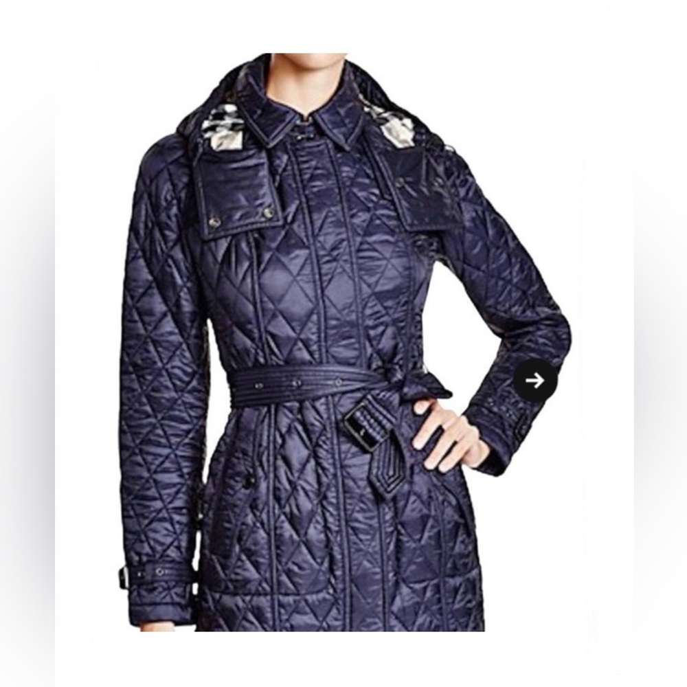 Burberry Quilted Navy Trench Coat